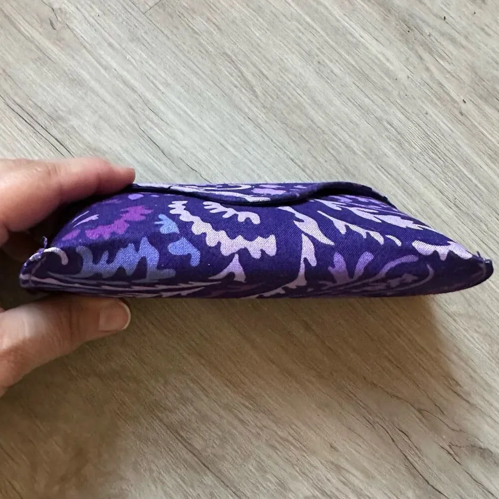 Vera Bradley Eyeglasses Sunglasses Case Semi-Hard Magnet Close Paisley Amethyst